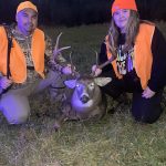 Mitchell and Addison Buchwald of Westmeath shared an exciting (and nerve-wracking) first father-daughter deer-hunting experience; Addison dropped this 8-point, 194-pound buck with a .243 at 238 yards on family property in WMU 59 (Westmeath).