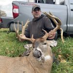 Scott Jones of Jarvis notes this big 14-point buck came out following a doe along the edge of a cornfield, giving him the perfect shot on the opening day of shotgun near Norfolk.