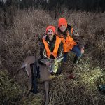 Bryan Cooke of Kingston is proud of his son, Andrew, who shot this seven-point buck on a farm in WMU 62 during a full moon. Once processed, the two realized there was an additional bullet in its shoulder.