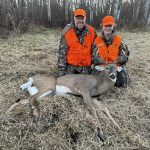 Hendrik van der Veen of Tiny and his daughter, Olyvia, 15, are grateful for the nine-point buck Olyvia dropped 30 yards from their tree stand on the family farm in WMU 73. “Great job, Princess One-Shot.”