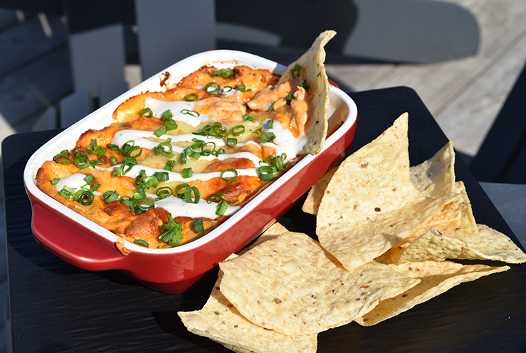 Smoked turkey buffalo dip