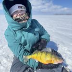 Sarah Delyea of Newcastle and Grayson, 9, celebrated the last of ice by catching jumbos in FMZ 16.
