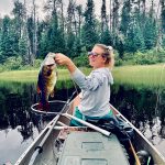 Amy Atkinson of Thunder Bay caught this bass while fishing Pickerel Lake in Quetico Park.
