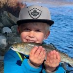 Zachary Swain of Sunderland cheered on his son Cliff, who caught his first rainbow trout while bottom-bouncing a roe bag on the Agawa River during the family’s spring Algoma steelhead trip.